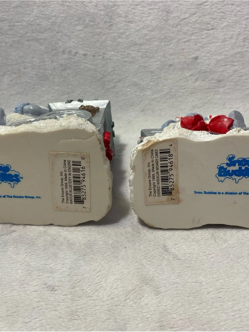 Vintage Encore Snow Buddies Set Of 2 Snowville Express Snowman Train Figurines